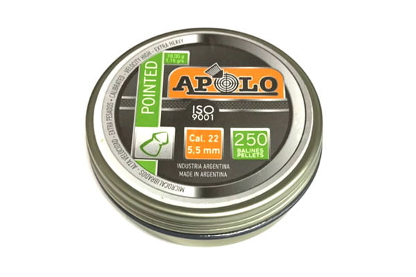 空気銃弾 APOLO アポロ ポインテッド 22 18GR 250発入